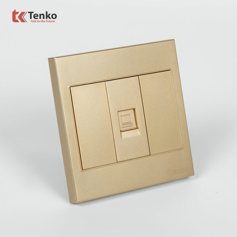 Ổ Cắm Mạng LAN (RJ45) Mặt Nhựa ABS Tenko TK-V1-073 Màu Vàng– Giải Pháp Điều Khiển Điện Hiện Đại, Bền Bỉ