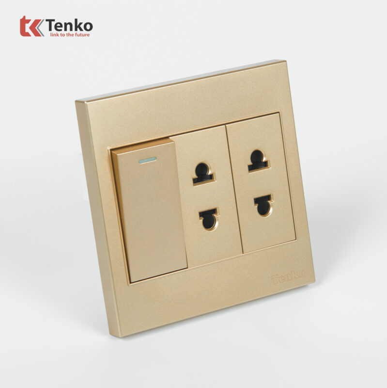 Ổ Cắm, Công Tắc Chấu Mặt Nhựa ABS Tenko TK-V1-025 Màu Vàng – Giải Pháp Điều Khiển Điện Hiện Đại, Bền Bỉ