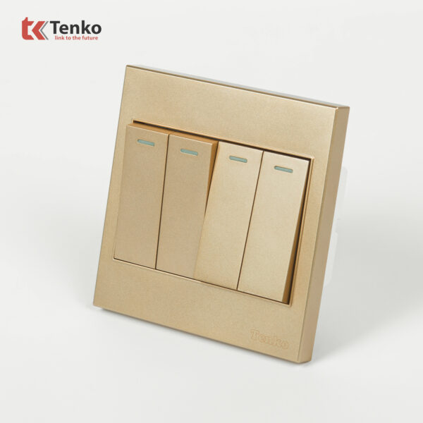 Công Tắc 4 Nút Mặt Nhựa ABS Tenko TK-V1-04 Màu Vàng – Giải Pháp Điều Khiển Điện Hiện Đại, Bền Bỉ