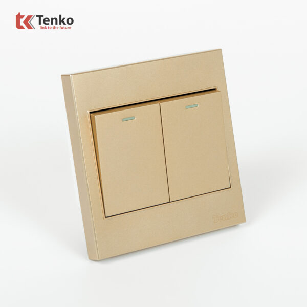Công Tắc 2 Nút Mặt Nhựa ABS Tenko TK-V1-02 Màu Vàng – Giải Pháp Điều Khiển Điện Hiện Đại, Bền Bỉ