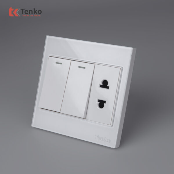 Công Tắc Ổ Cắm Điện Kính Cường Lực Tenko TK-V18-027 – Giải Pháp Điều Khiển Điện Hiện Đại, Bền Bỉ