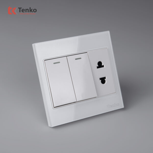 Công Tắc Ổ Cắm Điện Kính Cường Lực Tenko TK-V18-027 – Giải Pháp Điều Khiển Điện Hiện Đại, Bền Bỉ