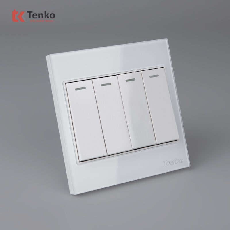 Công Tắc 4 Nút Kính Cường Lực Tenko TK-V18-04 – Giải Pháp Điều Khiển Điện Hiện Đại, Bền Bỉ