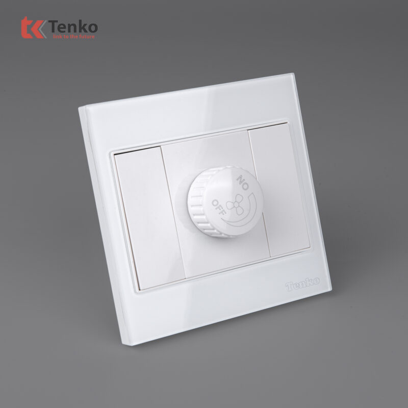 Chiết Áp Quạt+Công Tắc Mặt Kính Cường Lực Tenko TK-V18-087 – Giải Pháp Điều Khiển Điện Hiện Đại, Bền Bỉ