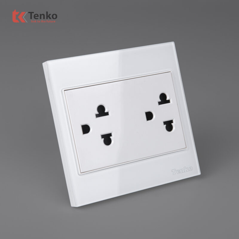 Ổ Điện Đôi 3 Chấu Kính Cường Lực Tenko TK-V18-044 – Giải Pháp Điều Khiển Điện Hiện Đại, Bền Bỉ