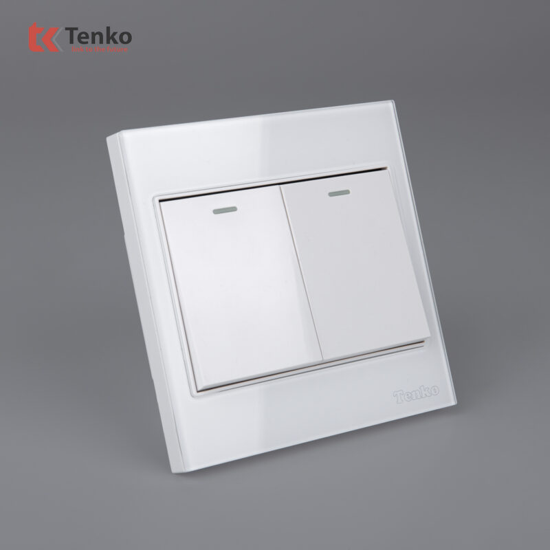 Công Tắc 2 Nút Mặt Kính Cường Lực Tenko TK-V18-02 – Giải Pháp Điều Khiển Điện Hiện Đại, Bền Bỉ