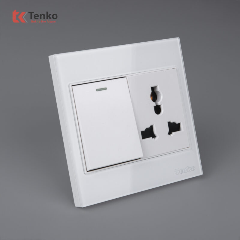 Công Tắc Ổ Cắm Điện Kính Cường Lực Tenko TK-V18-039 – Giải Pháp Điều Khiển Điện Hiện Đại, Bền Bỉ