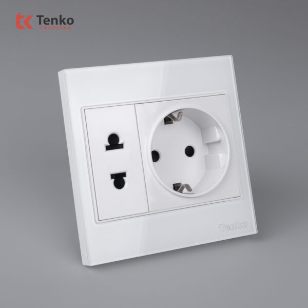 Ổ Điện Đôi 2 Chấu Chuẩn Đức Kính Cường Lực Tenko TK-V18-059 – Giải Pháp Điều Khiển Điện Hiện Đại, Bền Bỉ