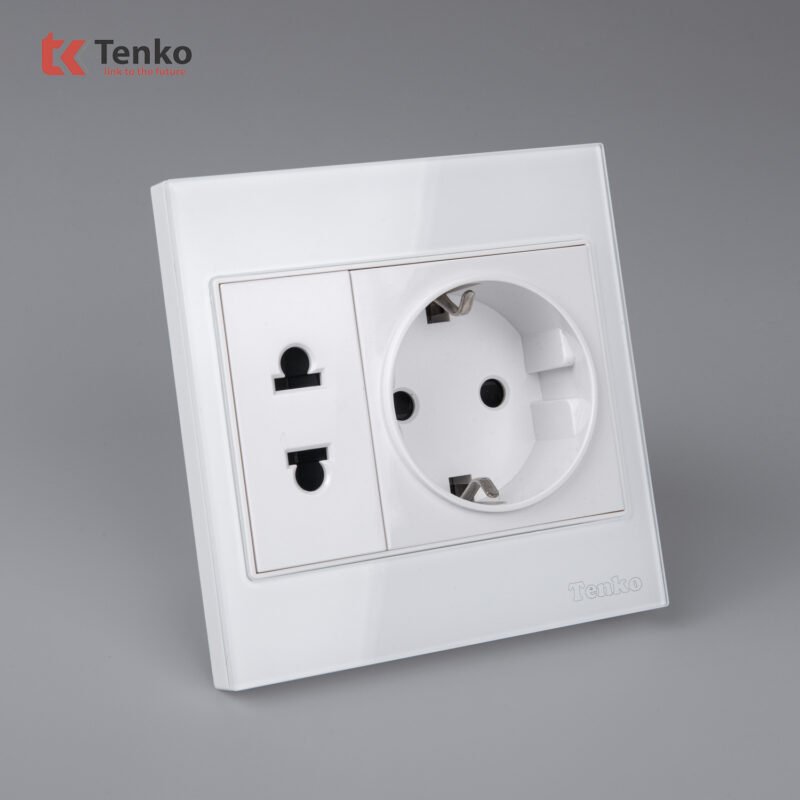 Ổ Điện Đôi 2 Chấu Chuẩn Đức Kính Cường Lực Tenko TK-V18-059 – Giải Pháp Điều Khiển Điện Hiện Đại, Bền Bỉ