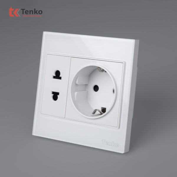 Ổ Điện Đôi 2 Chấu Chuẩn Đức Kính Cường Lực Tenko TK-V18-059 – Giải Pháp Điều Khiển Điện Hiện Đại, Bền Bỉ