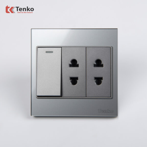 Bộ Công Tắc Ổ Cắm Điện Kính Cường Lực Tenko TK-V18-025 – Giải Pháp Điều Khiển Điện Hiện Đại, Bền Bỉ