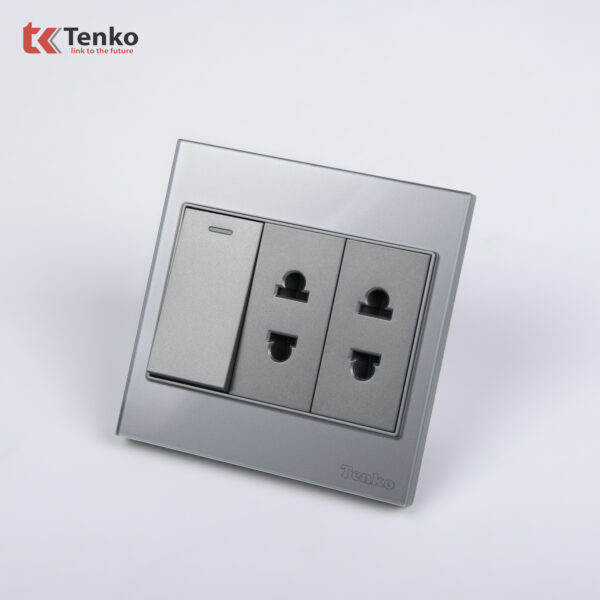 Bộ Công Tắc Ổ Cắm Điện Kính Cường Lực Tenko TK-V18-025 – Giải Pháp Điều Khiển Điện Hiện Đại, Bền Bỉ