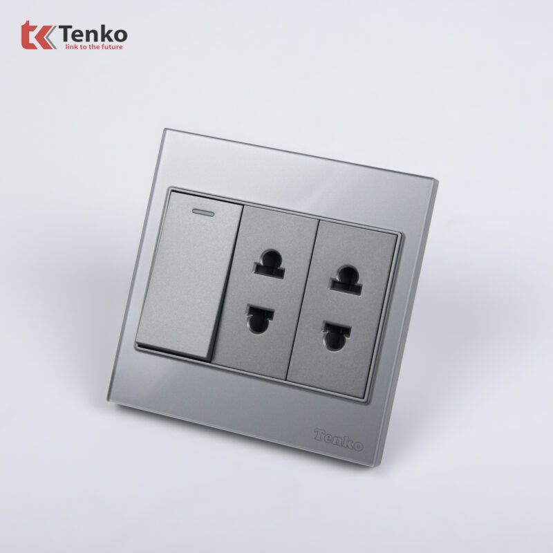 Bộ Công Tắc Ổ Cắm Điện Kính Cường Lực Tenko TK-V18-025 – Giải Pháp Điều Khiển Điện Hiện Đại, Bền Bỉ