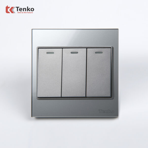 Công Tắc 3 Nút Mặt Kính Cường Lực Tenko TK-V18-03 – Giải Pháp Điều Khiển Điện Hiện Đại, Bền Bỉ