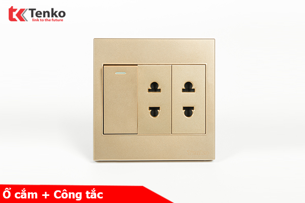 Ổ Cắm, Công Tắc Chấu Mặt Nhựa ABS Tenko TK-V1-025 Màu Vàng – Giải Pháp Điều Khiển Điện Hiện Đại, Bền Bỉ