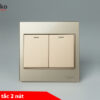 Công Tắc 2 Nút Mặt Kính Cường Lực Tenko TK-V18-02 Màu Vàng – Giải Pháp Điều Khiển Điện Hiện Đại, Bền Bỉ