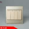 Công Tắc 4 Nút Mặt Kính Cường Lực Tenko TK-V18-04 Màu Vàng – Giải Pháp Điều Khiển Điện Hiện Đại, Bền Bỉ
