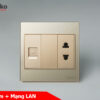 Ổ Cắm Mạng LAN· Mặt Kính Cường Lực Tenko TK-V18-076 Màu Vàng – Giải Pháp Điều Khiển Điện Hiện Đại, Bền Bỉ