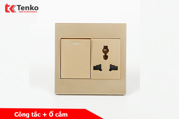 Ổ Cắm, Công Tắc Chấu Mặt Nhựa ABS Tenko TK-V1-039 Màu Vàng – Giải Pháp Điều Khiển Điện Hiện Đại, Bền Bỉ