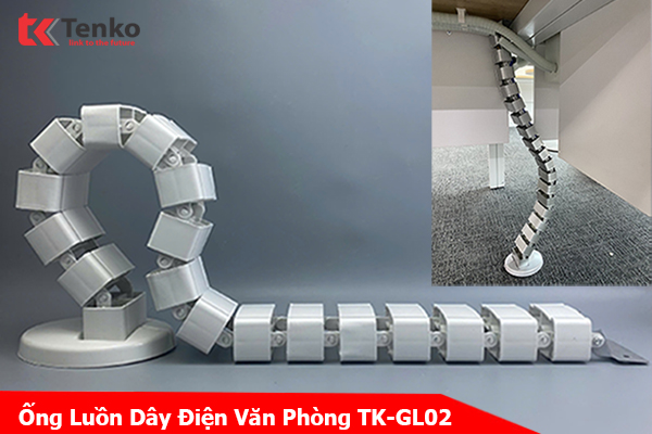Ống Luồn Dây Điện Bàn Văn Phòng Tenko TK-GL02 Trắng – Giải Pháp Giấu Dây Gọn Gàng, Thẩm Mỹ