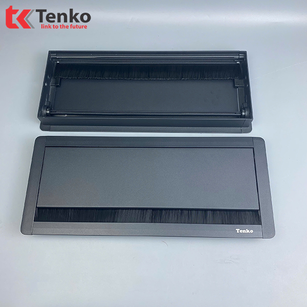 Nắp Hộp Điện Âm Mặt Bàn Nhôm 300×127 Tenko TK-N01 Màu Đen