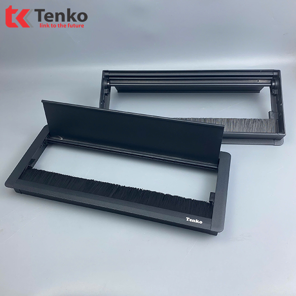 Nắp Hộp Điện Âm Mặt Bàn Nhôm 300×127 Tenko TK-N01 Màu Đen