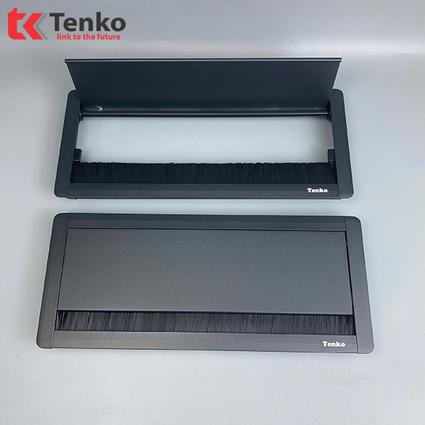 Nắp Hộp Điện Âm Mặt Bàn Nhôm 300×127 Tenko TK-N01 Màu Đen