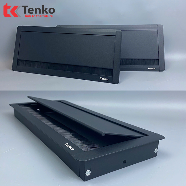 Nắp Hộp Điện Âm Mặt Bàn Nhôm 300×127 Tenko TK-N01 Màu Đen