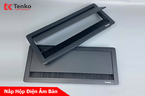 Nắp Hộp Điện Âm Mặt Bàn Nhôm 300×127 Tenko TK-N01 Màu Đen
