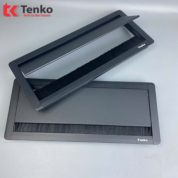 Nắp Hộp Điện Âm Mặt Bàn Nhôm 300×127 Tenko TK-N01 Màu Đen